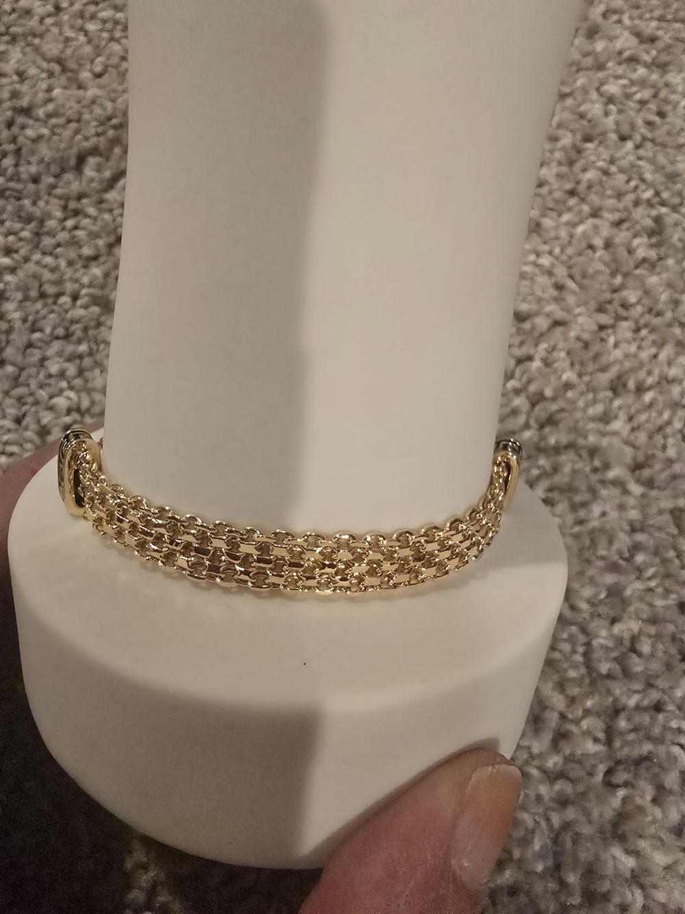 22kgp Dubai Jewekry Elegant Gold Multi-Strand Chain Bracelet - Picture 2 of 9